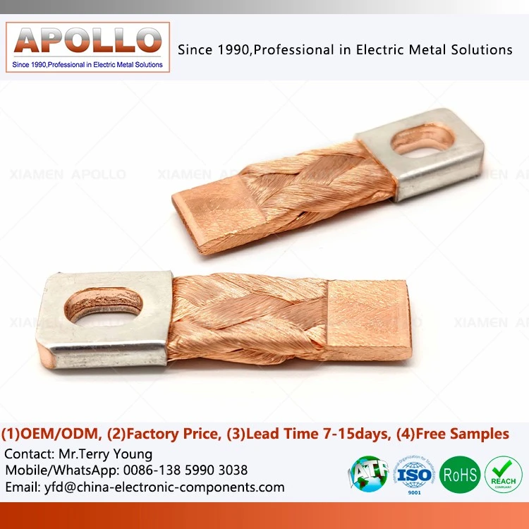Flexible Conductive Tin Plated Copper Braided Wire Connector