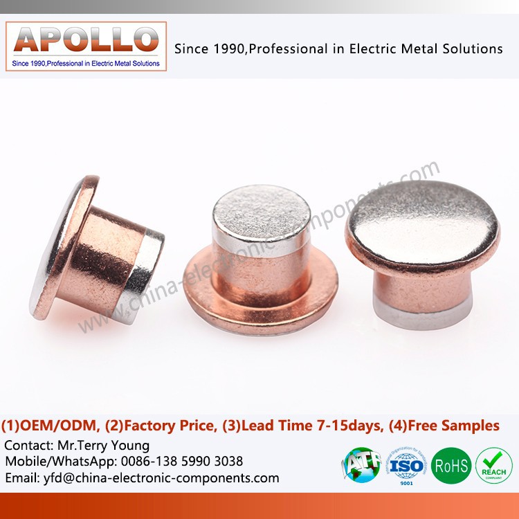 Head & Foot Silver Plated Contact Rivet factory