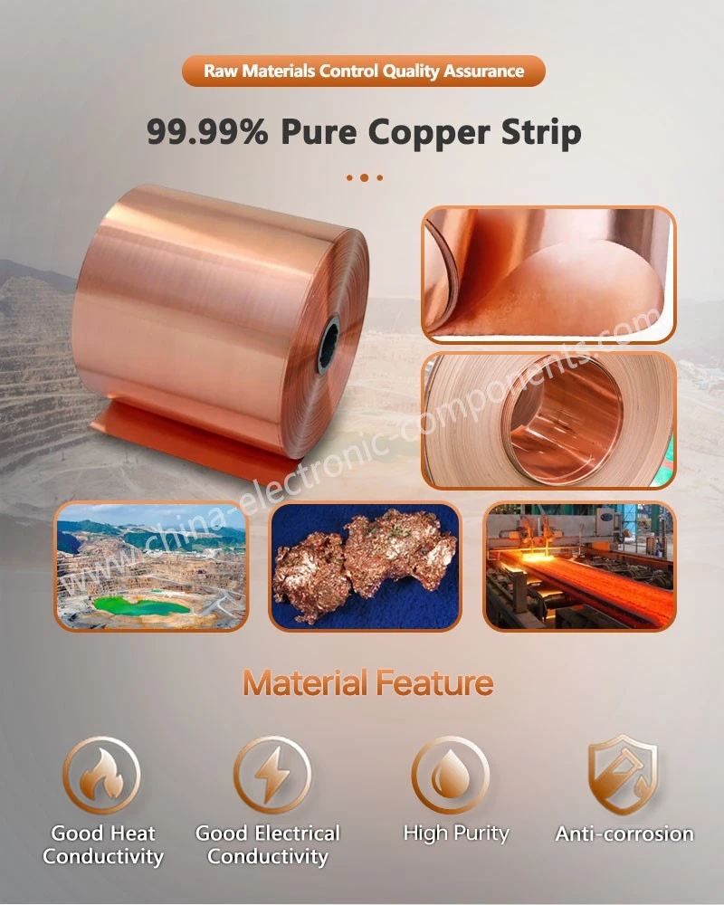 9999 Pure Copper Strip for Copper Cap and Fuse Terminal Contact 9999 Pure Copper Strip for Copper Cap and Fuse Terminal Contact
